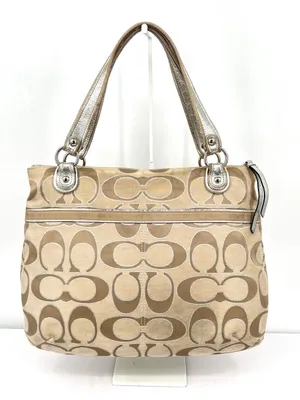 Coach Poppy Metallic Signature C Sateen Glam Y2K Large Hobo Shoulder Tote thumbnail 1