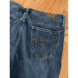 Seven7 Jeans 12 Dojo Style Skinny Embellished Pockets Rinse Wash Blue‎ Denim thumbnail 4