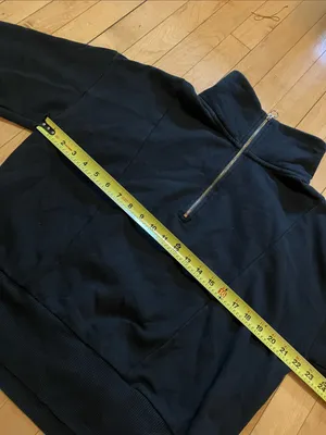 a new day Black Fleece Lined Cropped Quarter Zip Sweatshirt Size Large thumbnail 7