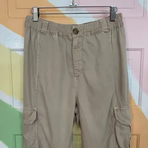Faherty Arlie Day Cargo Linen Blend Pants in Safari Khaki Tan - Sz S 💚🎀 thumbnail 10