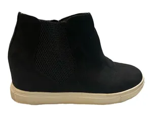 Steve Madden Wedgie Womens Black Suede Side Zipper Ankle Boots Size 7 M Used‎ thumbnail 1