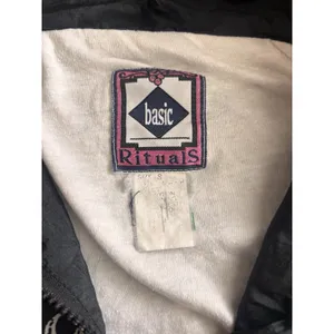 basic Rituals Women's Windbreaker Jacket Full Zip tooled leather pattern S 90s thumbnail 3