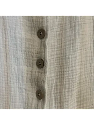 Ocean Drive Cream Button-Down Sleeveless Beach Coverup thumbnail 3
