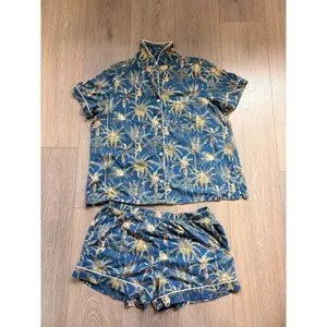 Mara Intimite Navy Tropics Tree Pajamas‎ Set Summer Resort Made in Peru thumbnail 2