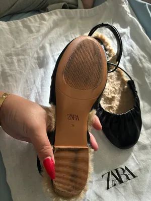 ZARA Fur Leather slippers Sandal thumbnail 3