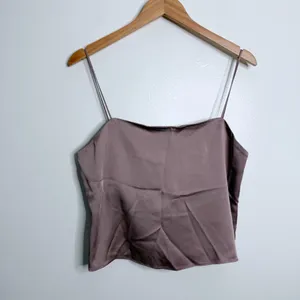 NWT Massimo Dutti Pink Strappy Satin Top Size Medium‎ thumbnail 2