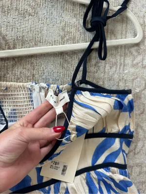 NWT Impeccable Pig Blue and White Leaf Print Maxi Dress thumbnail 5