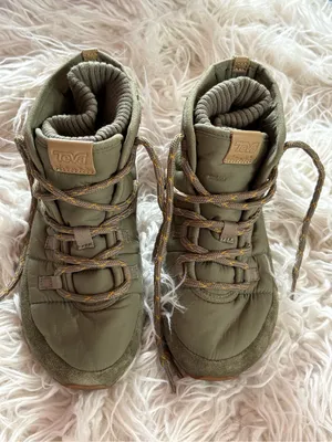 Teva Ember Lace Quilted Ankle Booties Burnt Olive Green Size 6 thumbnail 5
