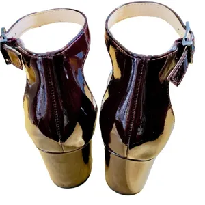 ALEX MARIE PATENT LEATHER ANKLE STRAP HEEL SIZE 9 burgundy color thumbnail 9