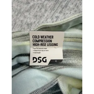 DSG Womens Cold Weather Compression High-Rise Leggings Abstract Stripe Yellow M‎ thumbnail 5