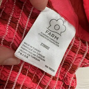 Farm Rio Anthropologie Pink Orange Striped Halter Crop Top Womens XL Beachy thumbnail 5