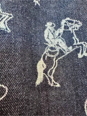 Cali 1850 Western Print Wide Leg Crop Ankle Sark Wash Denim Jeans Size 26/3 thumbnail 8