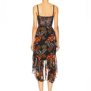 Katie May Revolve Take a Sip Midi Dress in Black 70's Floral thumbnail 2