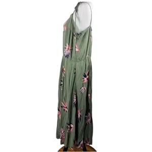 ✨A New Day Printed Olive Leaf Swing Sz Large Green Dress✨ thumbnail 3