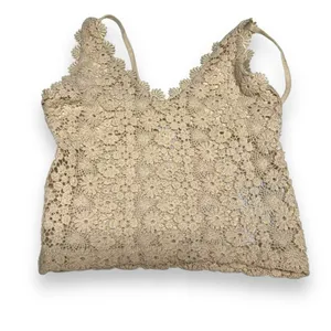 H&M Womens Crop Top Sz‎ XS Light Beige Lace Camisole V Neck Cropped thumbnail 2
