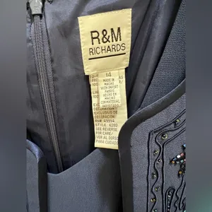 R&M Richard's 2 piece jacket dress, maxi length. Color is Slate. Size 14. NWT thumbnail 3