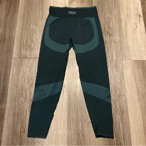 PINK Victoria's Secret women’s Dark Green athletic seamless pull on Leggings L thumbnail 5