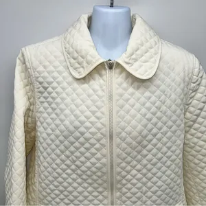 White Stag Quilted Cream Equestrian Styled Puffer Jacket- Size L (12/14) thumbnail 2