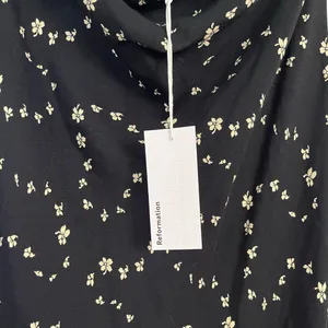 NWT Reformation Joana Dress strapless midi Breezy black white size Large L thumbnail 4