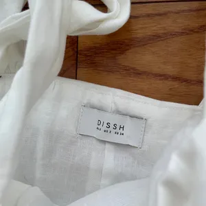 DISSH Aisle White 100% Linen Bow Square Neck Mini Dress thumbnail 12