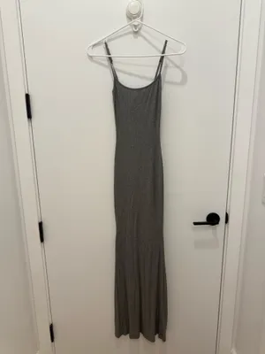 SKIMS Long Slip Dress Soft Lounge Heather Grey thumbnail 2