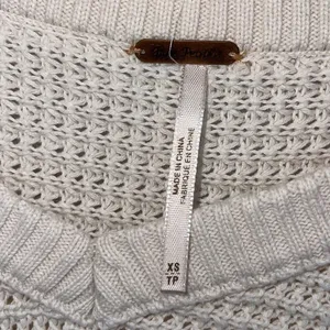 Free People Womens Sunrise Cold Shoulder Waffle Knit Sweater Cream Size‎ XS thumbnail 7