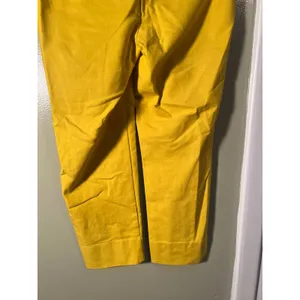 Loft Women's Sz 4 Petite Marisa Fit Cropped Riviera Pant Mustard Yellow Mid-Rise thumbnail 9