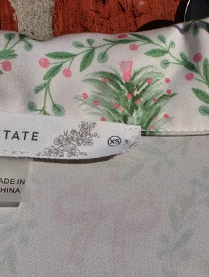 Under The Tree Christmas Pajama Set With Velvet Ties Top XS Bottoms M thumbnail 8