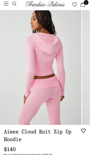 Frankie's Bikinis Amiee cloud knit zip up thumbnail 2