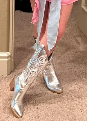 Silver Cowboy Boots Size 6 thumbnail 1