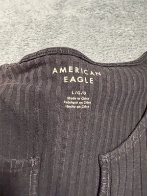 NWT American Eagle Black Ribbed Tank top Dress large MSRP$40 thumbnail 3