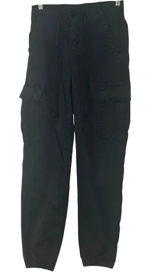American Eagle Women Black Stretch Cargo Jogger Pants Size 2 Regular utility thumbnail 1