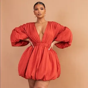 PrettyLittleThing Puff‎ Sleeve Bubble Mini Dress Size 10 thumbnail 2