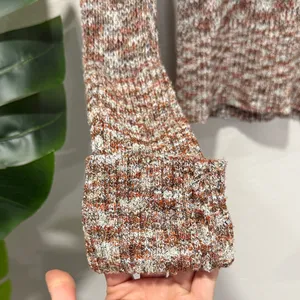 Free People open Knit mock neck Spacedye Sweater thumbnail 4