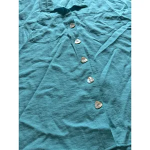 John Mark Short Cuff Sleeved Shirt Button Down Women Size Large Artsy Casual thumbnail 5