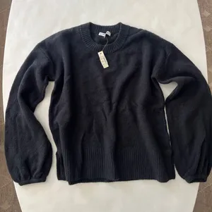 NWT Madewell Black Balloon Sleeve Stretchy Longsleeve Sweater XXS thumbnail 1