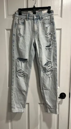 American Eagle Super High-Rise Mom Jean Strigid Size 2 NWT thumbnail 1