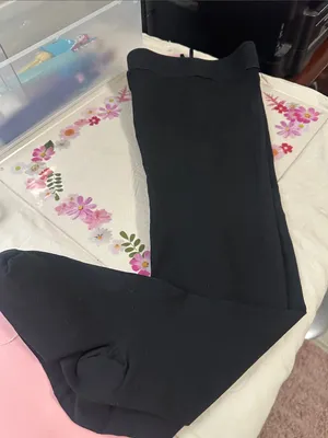 Zip up Black Thigh-High Compression Socks Sz L New thumbnail 1