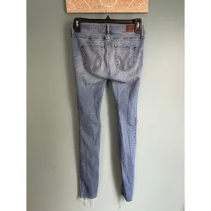 Hollister Light Blue Denim Ripped Skinny Jeans 0s thumbnail 6