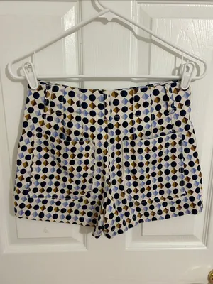 Anthropologie Maeve The Colette Shorts Blue Geometric Print High Waist Size 26 thumbnail 8