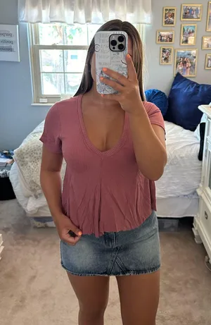 Altar'd State Pink Short Sleeve Top thumbnail 1