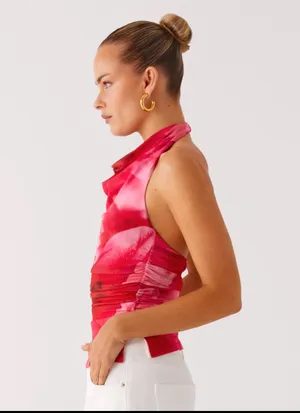 Peppermayo Pink Hibiscus Halter Top thumbnail 2