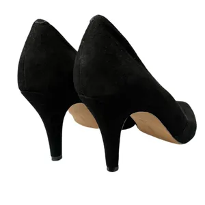 Kelly & Katie Black Suede Pointed-Toe Mid Heel Pumps thumbnail 3