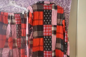 Victoria's Secret modal blend patchwork pj pajamas set in red and black size medium. thumbnail 12