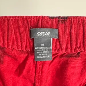 Aerie Red Pajama Pants with Navy Deer Print Size M thumbnail 4