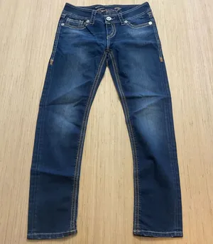 SEVEN 7 Low Rise Medium Wash Distressed Blue Denim Skinny Jeans Women's Size 28 thumbnail 1