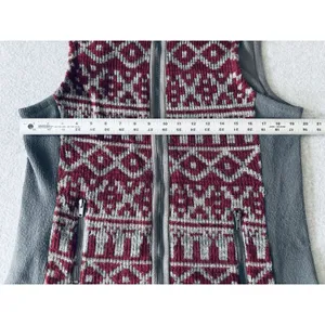 Ruff Hewn - Cranberry Knit Gray Fleece Back Full Zip Vest - Women's Large thumbnail 8