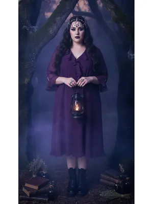 Lane Bryant Purple Sheer Chiffon Ruffle Wrap Dress Size 16 3/4 Sleeve thumbnail 5