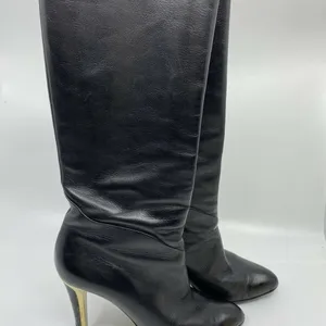 JIMMY CHOO Black Leather Knee high boots 7.5 thumbnail 3