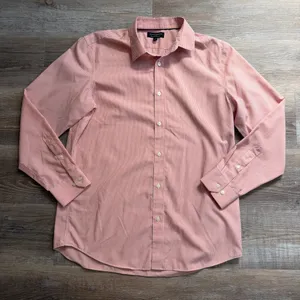 Banana Republic Orange Striped Button Down Shirt L thumbnail 1